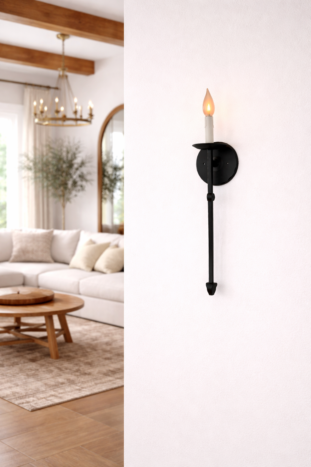 Aplique de pared toscano de una sola luz