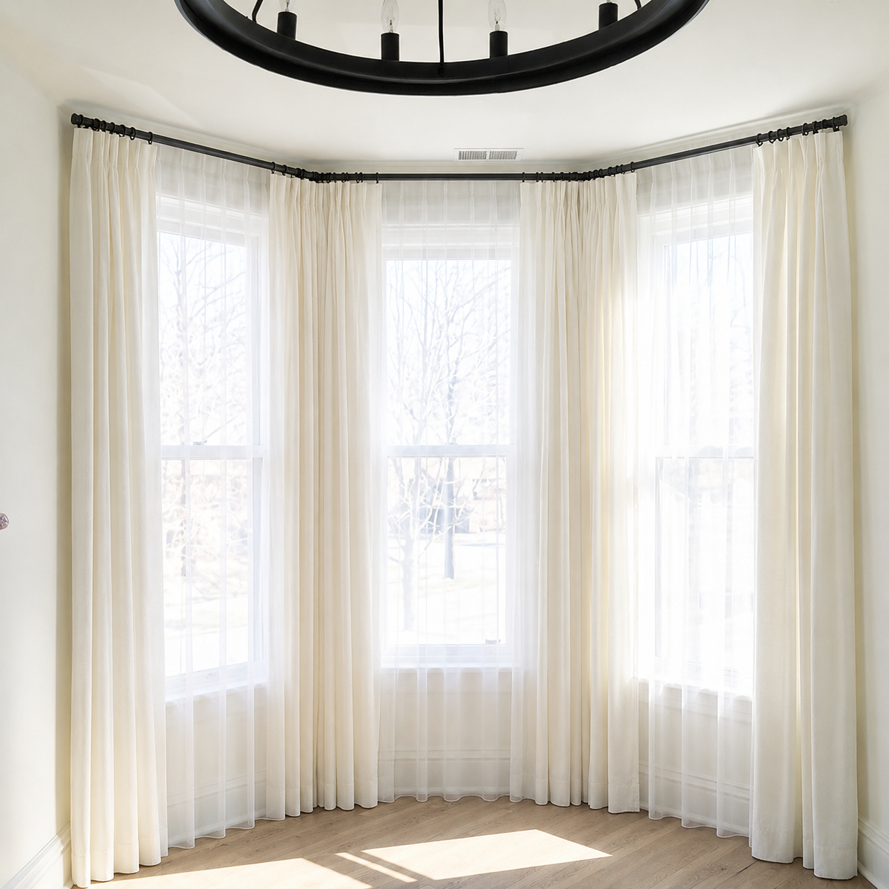 Double Bay Window Standard Curtain Rod