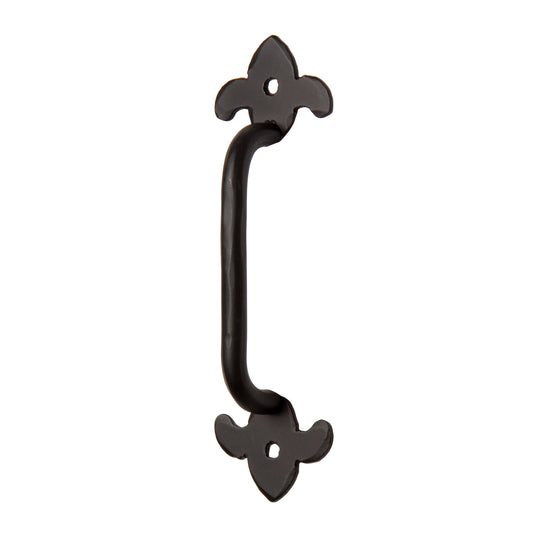 Wrought Iron Door Handle with Fleur de Lis Ends