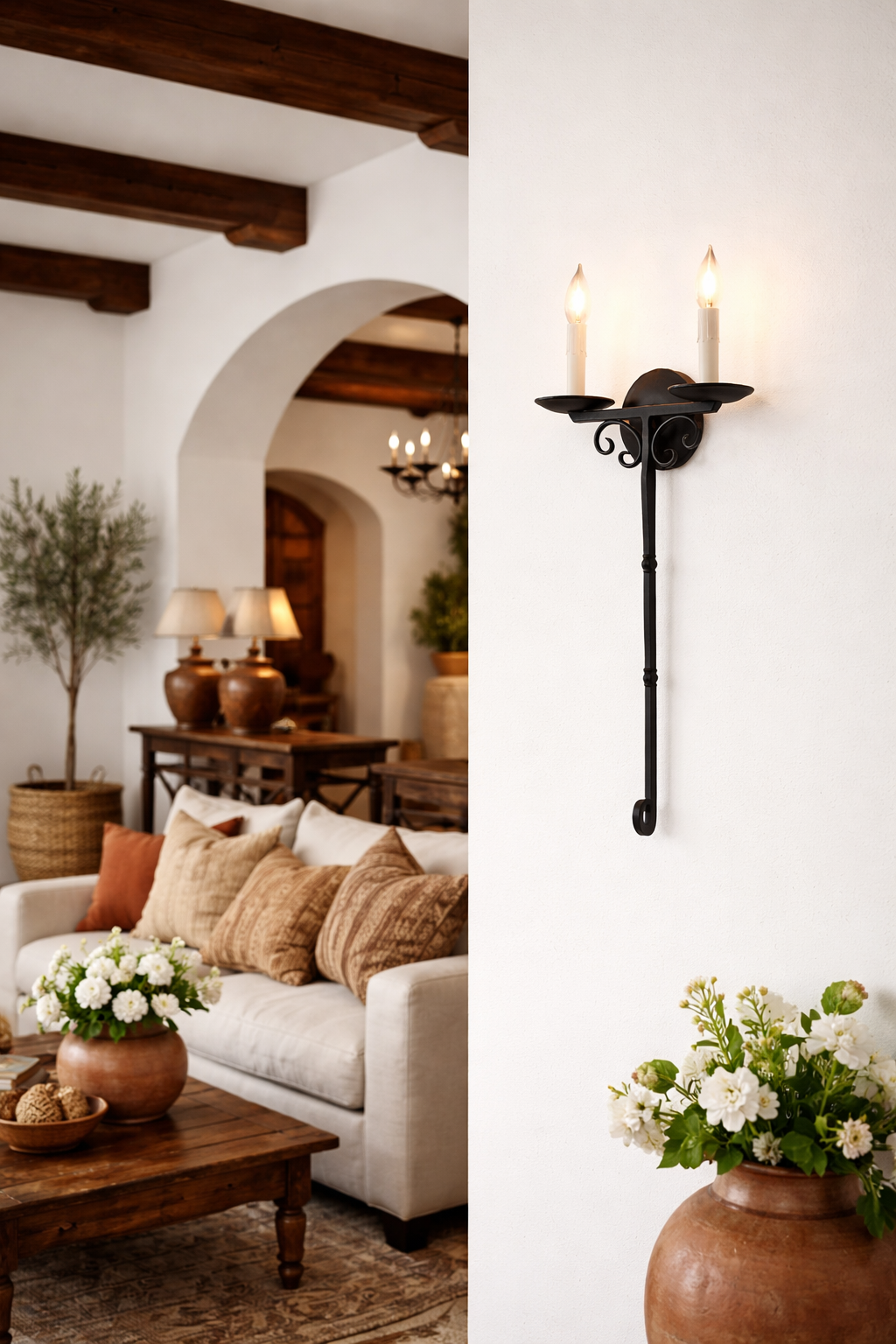 Aplique de pared toscano de doble luz