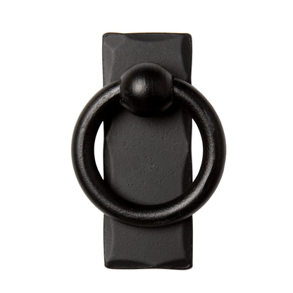 Wrought Iron Ring Pull with Long Back Plate